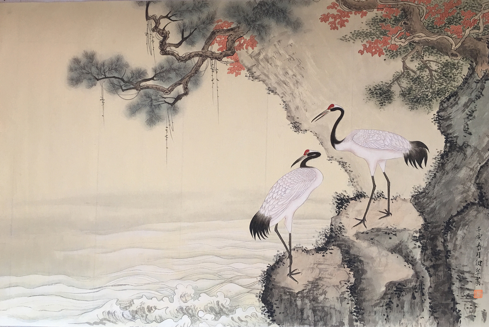 杨健华 双雀图56×88cm